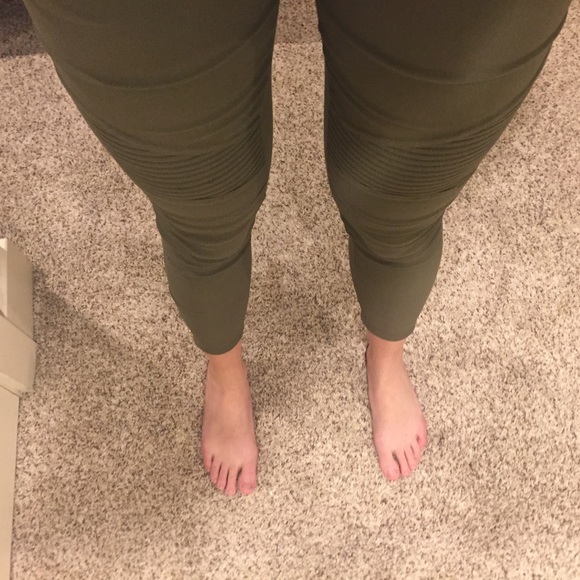 Olive Moto Pant w/ Ankle Zip - Picture 4 of 6